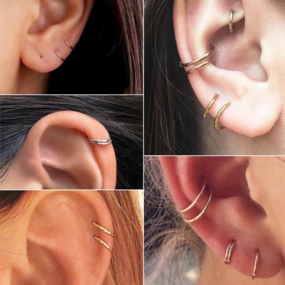 NWOT! 6 Sets of Simple Hoop Cartilage/Lip/Earrings - Picture 5 of 8